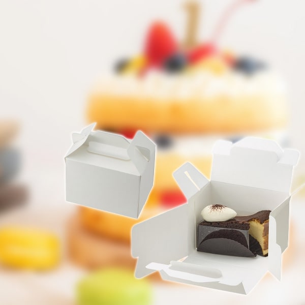 HEIKO 箱 スリムエコキャリーケーキ箱 10.5×15 ケーキ2~3個用 ホワイト 50枚/包