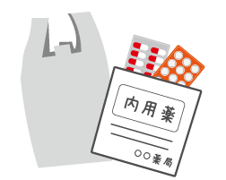 薬局で薬の持ち帰りの際に渡す袋