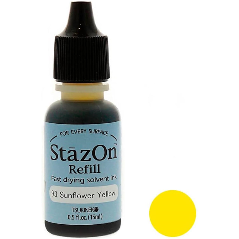 ツキネコ ステイズオン インカー オールマイティーインクパッド 金属 プラスチック 皮革 15ml Sunflower Yellow 1個（ご注文単位1個）【直送品】
