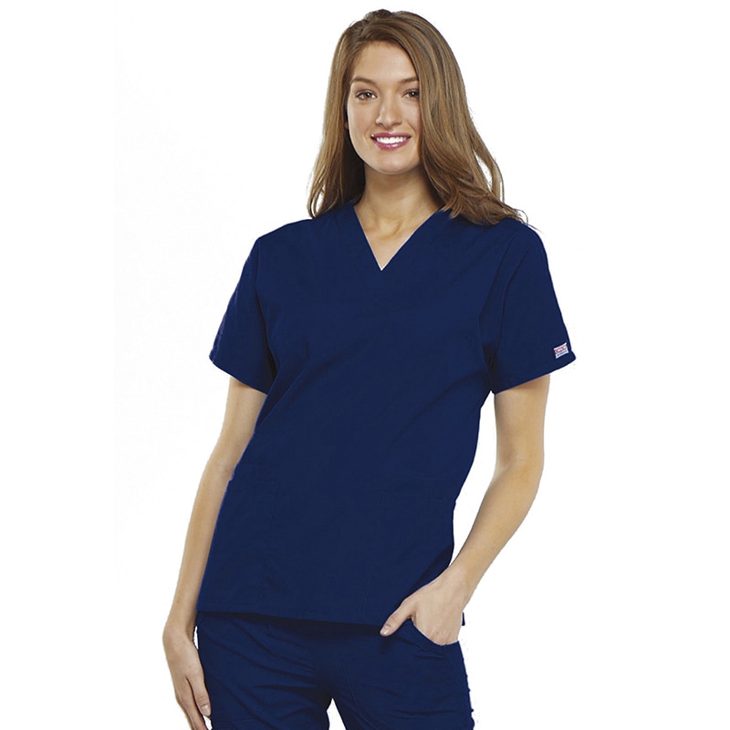 女性用 無地スクラブ 4700NAVW ネイビー XL 1個(ご注文単位1個)【直送品】