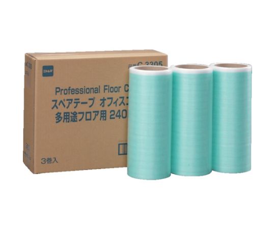 ニトムズ オフィスコロコロ多用途フロア用スペアテープ 幅240mm (3巻入) C3305 1箱(ご注文単位1箱)【直送品】