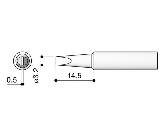 白光(HAKKO) はんだこて用 交換こて先 T18-D32 1個(ご注文単位1個)【直送品】