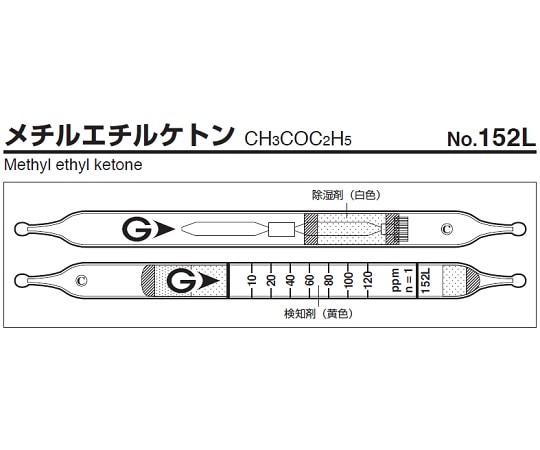 ガステック ガス検知管 メチルエチルケトン 152L 1箱(ご注文単位1箱)【直送品】