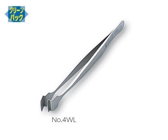 IDEAL-TEK フラットピンセット 幅広 特殊鋼 No.4WL 1本(ご注文単位1本)【直送品】