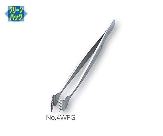 IDEAL-TEK フラットピンセット 幅広 特殊鋼 No.4WFG 1本(ご注文単位1本)【直送品】