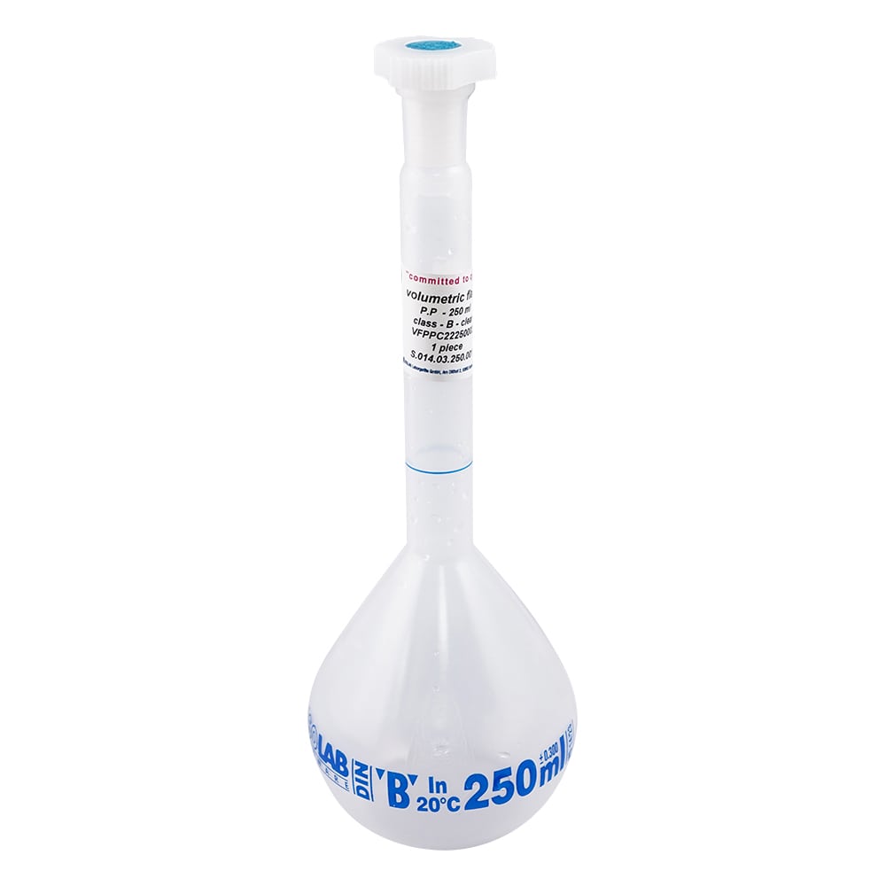アズワン PP製メスフラスコ 250mL PPMS-250 014.03.250 1個(ご注文単位1個)【直送品】