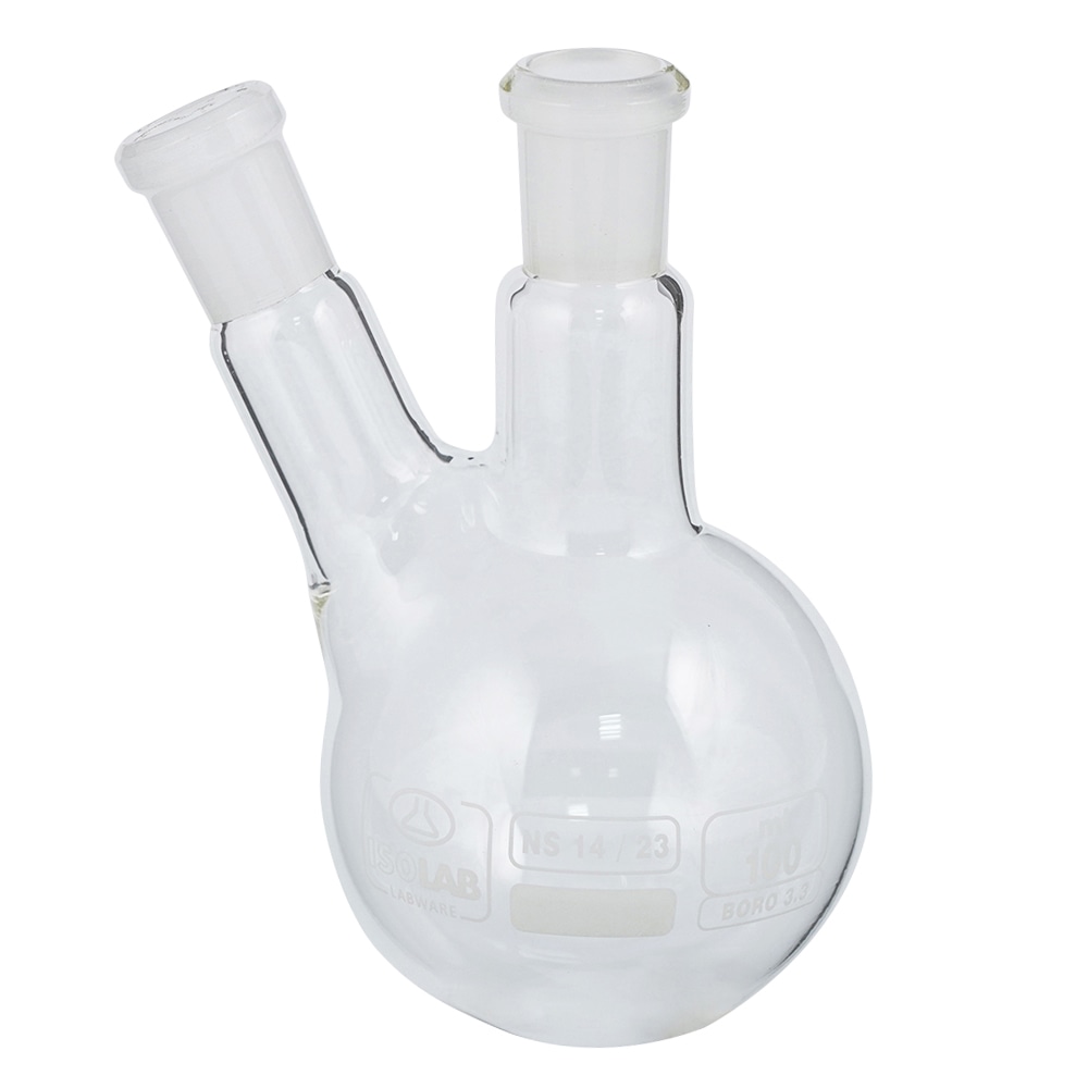 アズワン 二つ口丸フラスコ 100mL 030.24.100 1個(ご注文単位1個)【直送品】