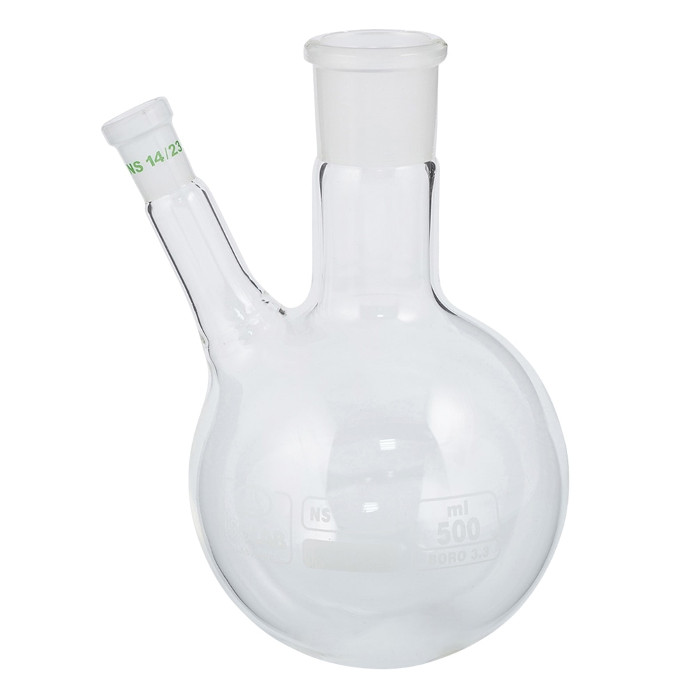アズワン 二つ口丸フラスコ 500mL 030.27.500 1個(ご注文単位1個)【直送品】