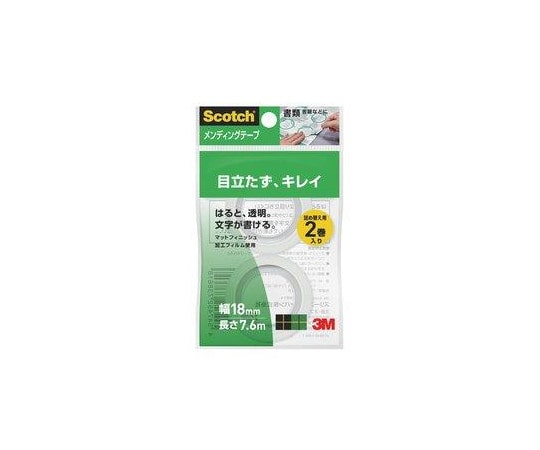 エスコ 18mmx7.6m メンディングテープ(詰替用/2個) EA765MA-32 1袋(ご注文単位1袋)【直送品】
