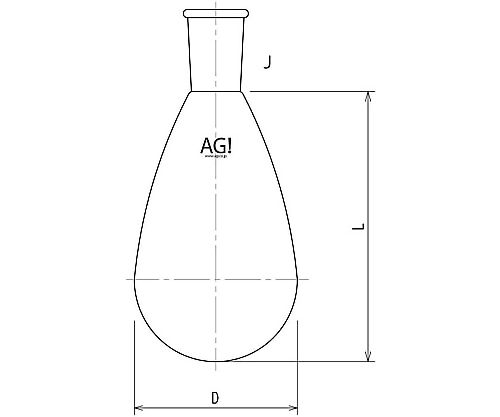 旭製作所 ナスフラスコ　500mL　19/38　3200-500-3L 1個（ご注文単位1個）【直送品】