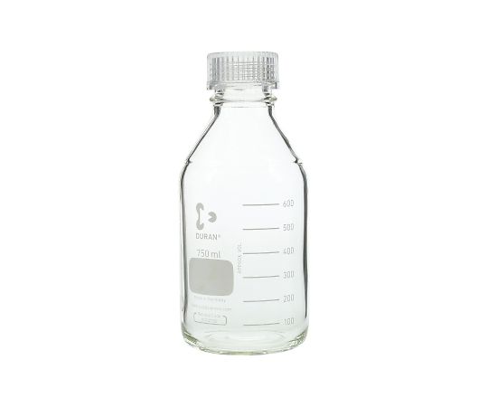 DWK Life Sciences ねじ口瓶丸型(デュラン(R)) 透明キャップ付 750mL 1本(ご注文単位1本)【直送品】