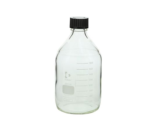 DWK Life Sciences ねじ口瓶丸型(デュラン(R)) 黒キャップ付 2000mL 1本(ご注文単位1本)【直送品】