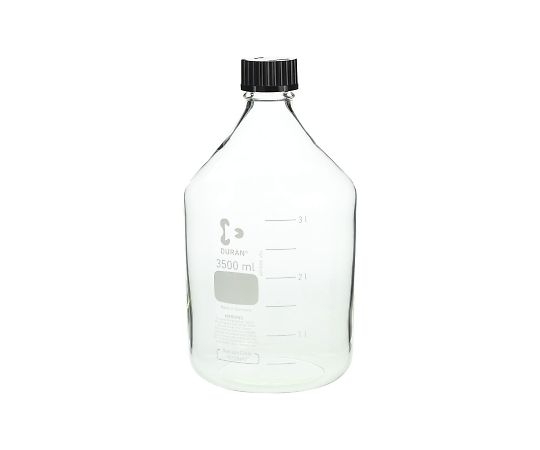 DWK Life Sciences ねじ口瓶丸型(デュラン(R)) 黒キャップ付 3500mL 1本(ご注文単位1本)【直送品】