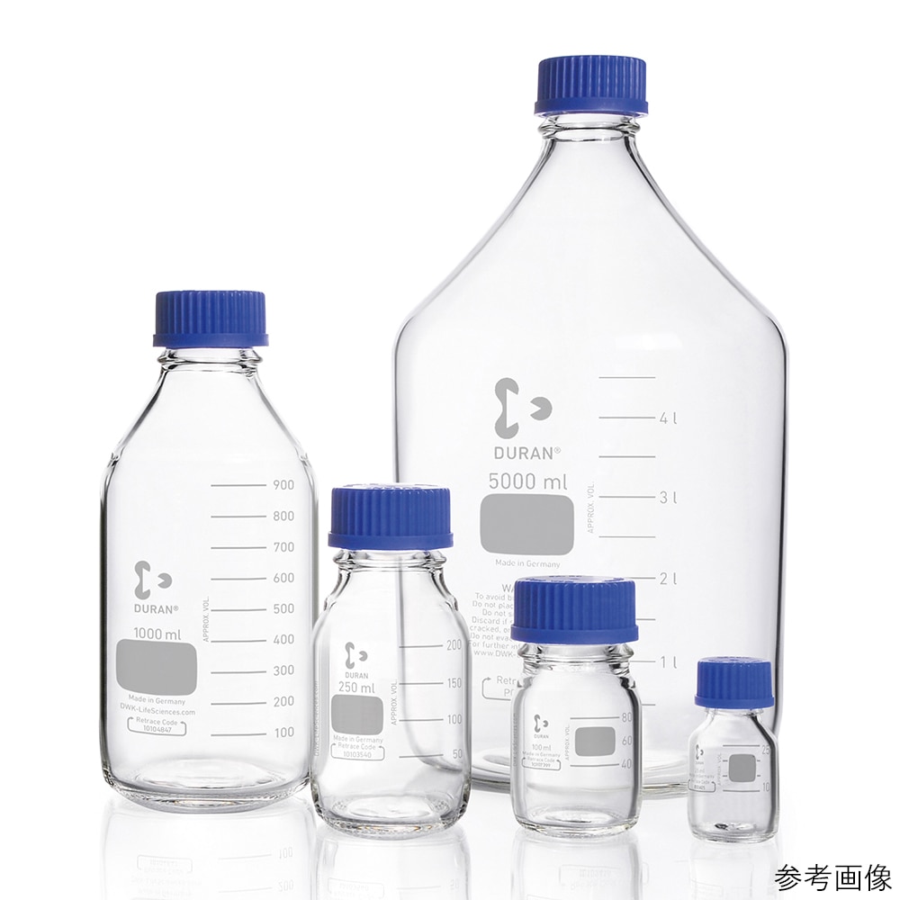DWK Life Sciences ねじ口瓶丸型(デュラン(R)) 青キャップ付 50mL 1本(ご注文単位1本)【直送品】