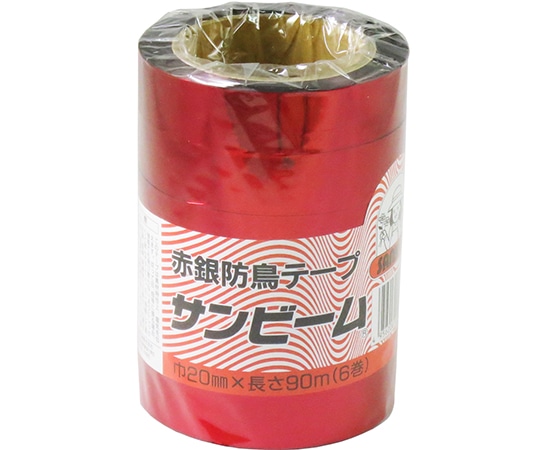 三京化成 防鳥テープ 幅広赤銀 6PC 1セット(6巻入) 1セット(ご注文単位1セット)【直送品】