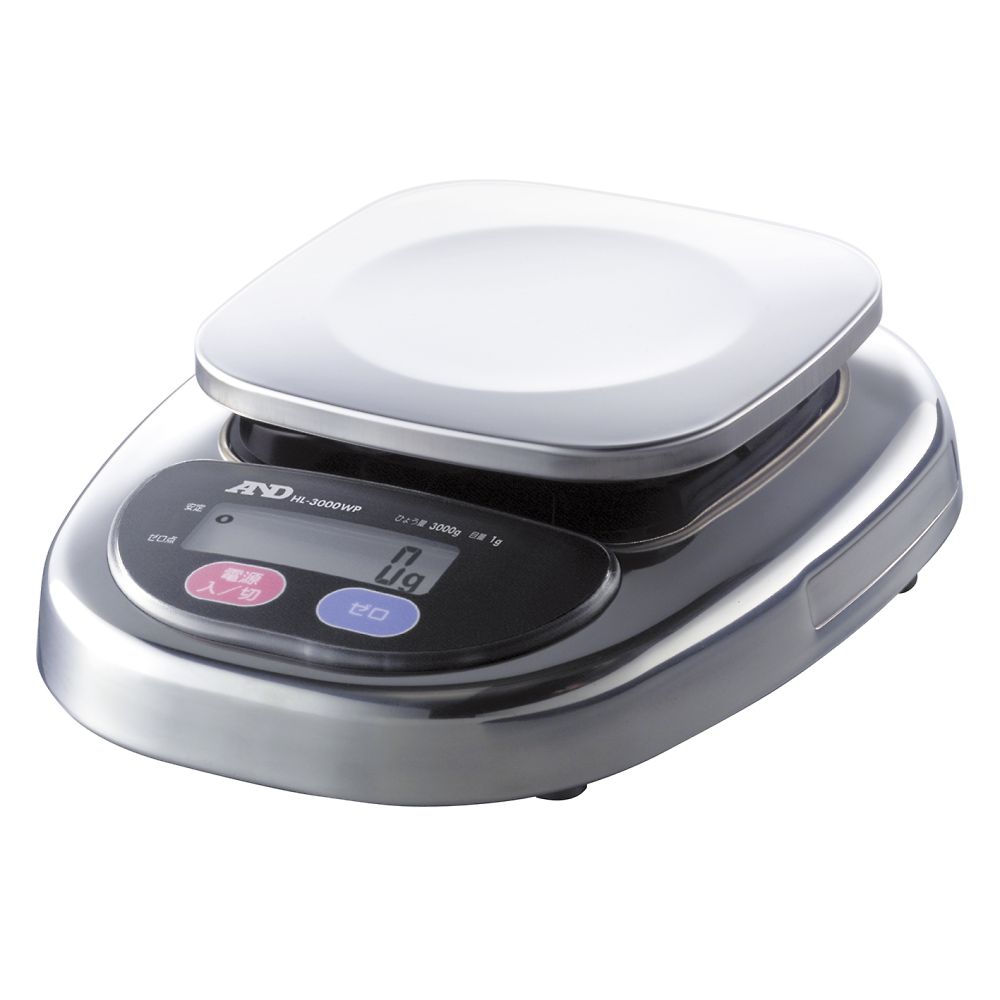 エー・アンド・デイ 防塵・防水コンパクトスケール HL-WPシリーズ ひょう量:3000g 最小表示:1g HL-3000WP 1台(ご注文単位1台)【直送品】