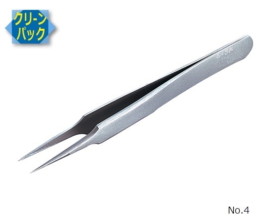 RUBIS MEISTER ピンセット SA(耐酸鋼)製 クリーンパック No.4 4-SA 1本(ご注文単位1本)【直送品】