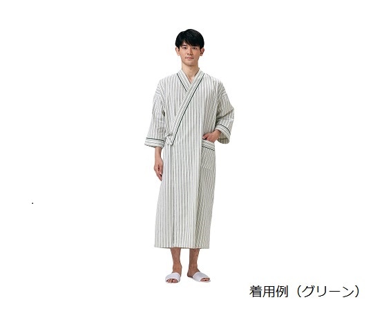 アズワン ストライプ病衣 (ワンピース) ブラウン/LL 1枚(ご注文単位1枚)【直送品】