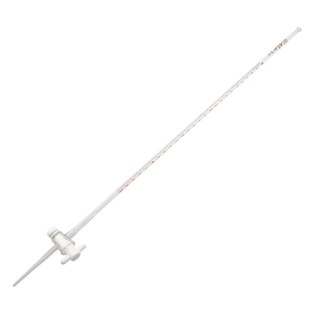 アズワン ビュレット硼珪酸ガラス製 PTFE活栓付 白 5mL 1本(ご注文単位1本)【直送品】