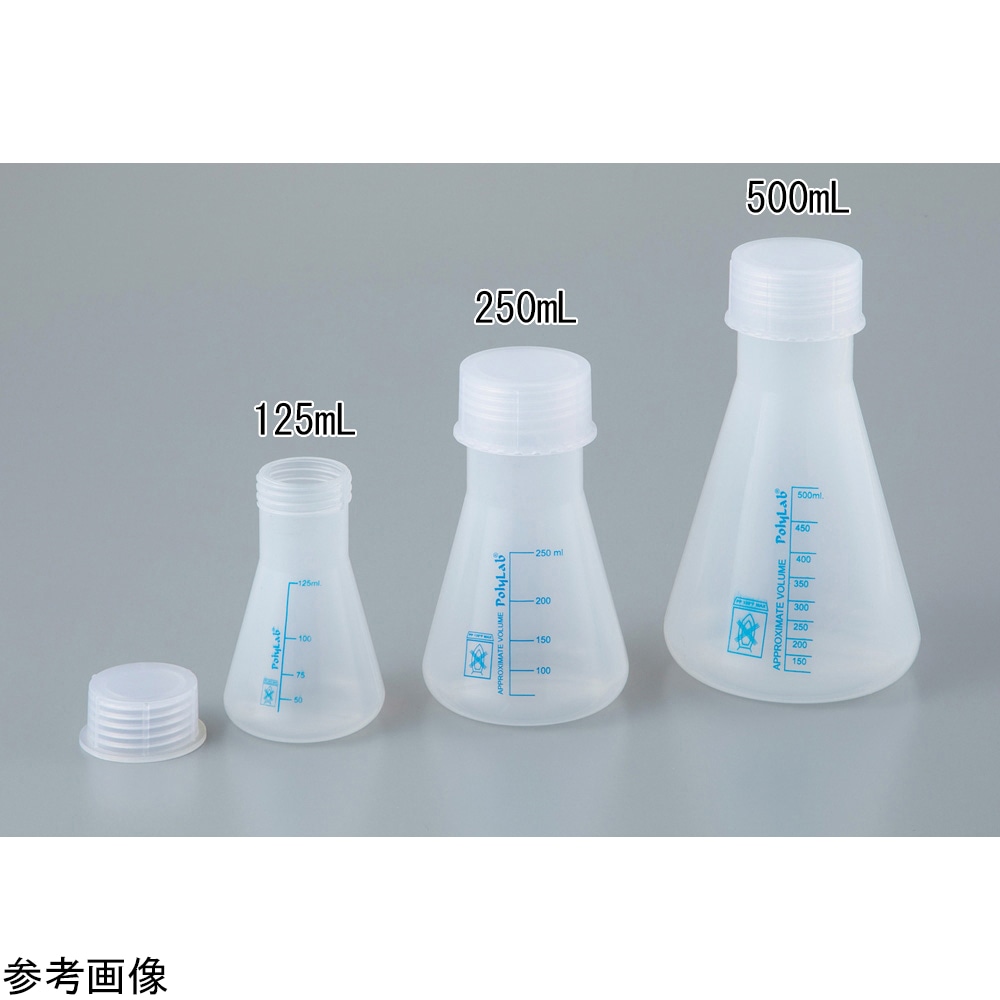 Polylab プラスチックフラスコ(スクリューキャップ付)500mL 38103 1個(ご注文単位1個)【直送品】