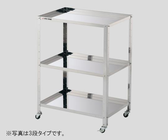 アズワン 枠付きステンレスワゴン　ラージ　2段　610×410×809mm　枠付きラージ2段 1台（ご注文単位1台）【直送品】