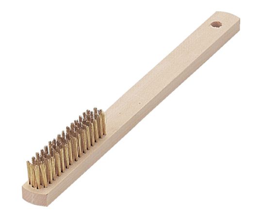トラスコ中山 木柄真鍮ブラシ4行 真鍮 TB-5008-10 1本(ご注文単位1本)【直送品】