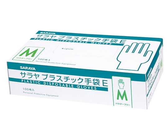 サラヤ プラスチック手袋E 粉無 M 1ケース(100枚×10箱入) 53515 1ケース(ご注文単位1ケース)【直送品】