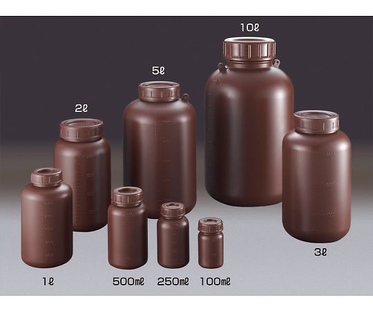 サンプラテック PE広口遮光瓶　1L　※ケース販売（50本入）　02913c 1箱（ご注文単位1箱）【直送品】