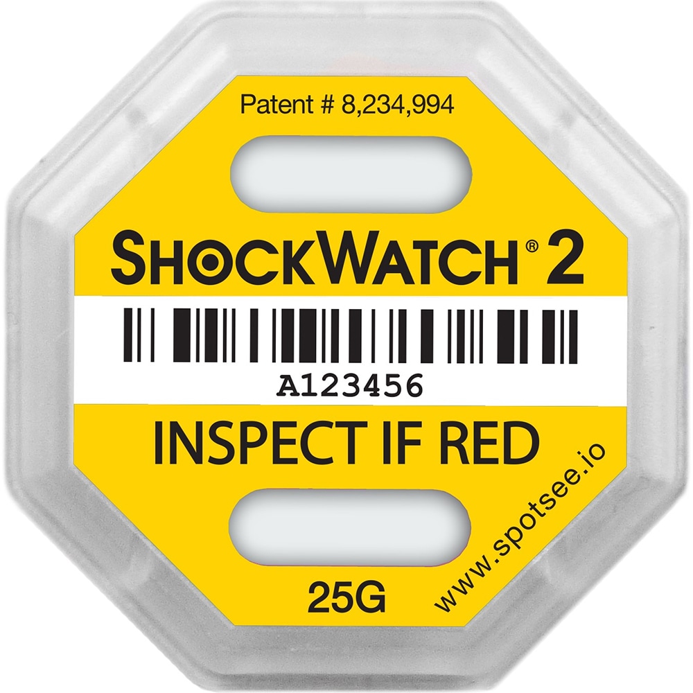 アズワン インジケータSHOCKWATCH225G 1箱(2枚入) SHOCKWATCH2-25G 1箱(ご注文単位1箱)【直送品】