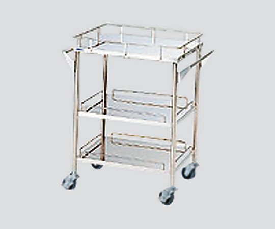 ナビス(アズワン) ステンレスグリーンカート(静音タイプ) 3段 720×450×835mm SS-3S 1台(ご注文単位1台)【直送品】