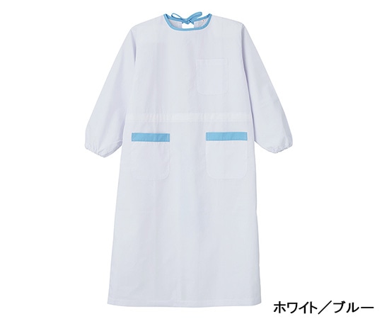 アズワン 抗菌予防衣 （ホワイト／ブルー） S　M-6000 1枚（ご注文単位1枚）【直送品】
