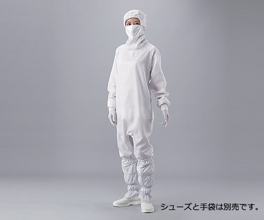 アズピュア（アズワン） アズピュアクリーンルームウェア　（フード・マスク一体・ハイドファスナー）　白　4L　10312W 1着（ご注文単位1着）【直送品】