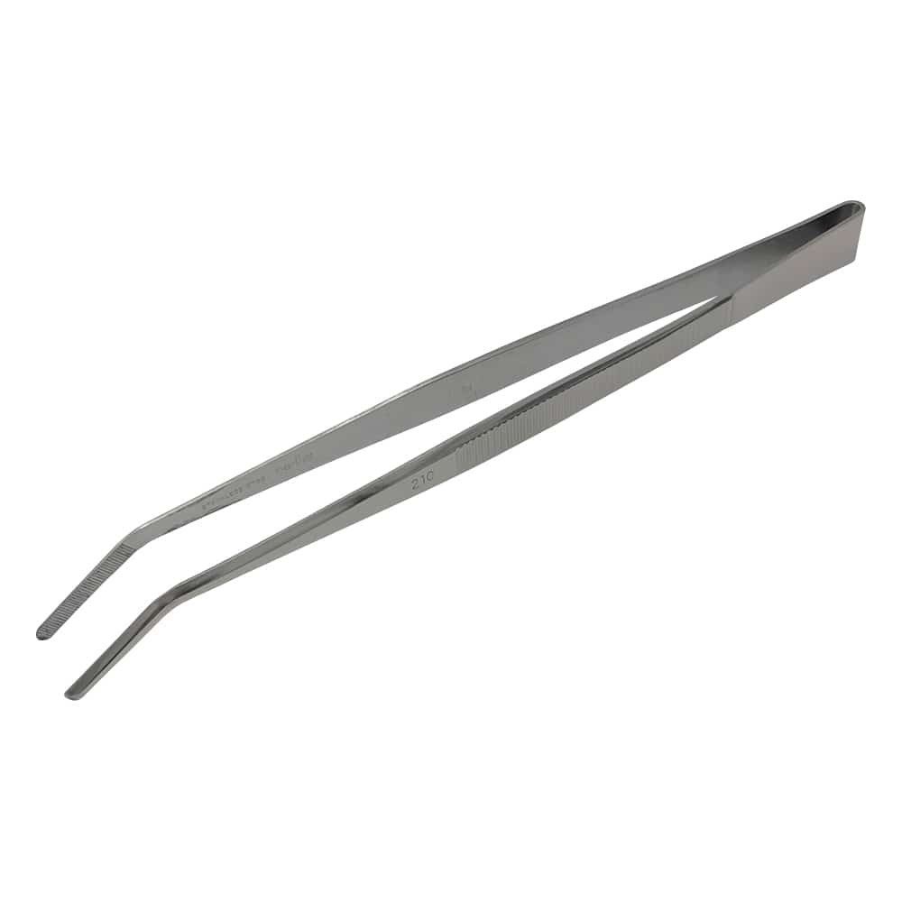 アズワン ステンレス製ピンセット 先曲 210mm 1本(ご注文単位1本)【直送品】