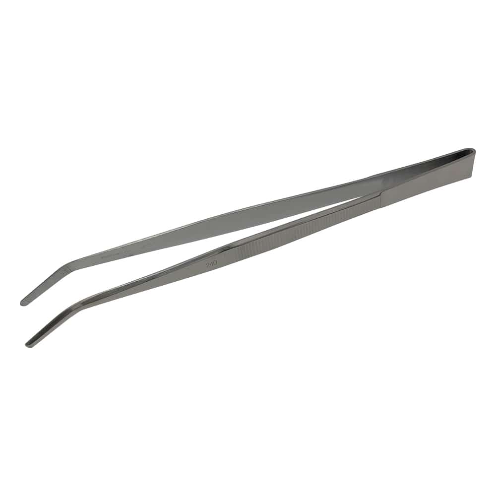 アズワン ステンレス製ピンセット 先曲 240mm 1本(ご注文単位1本)【直送品】