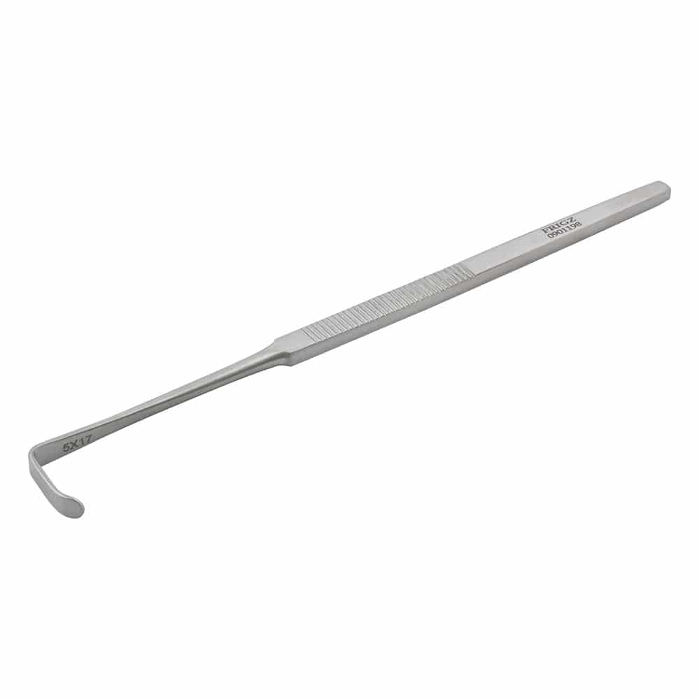 日本フリッツメディコ 気管扁平鈎(キカンヘンペイコウ) (ミニ・ランゲンベック) 5×17mm R090-1198 1本(ご注文単位1本)【直送品】