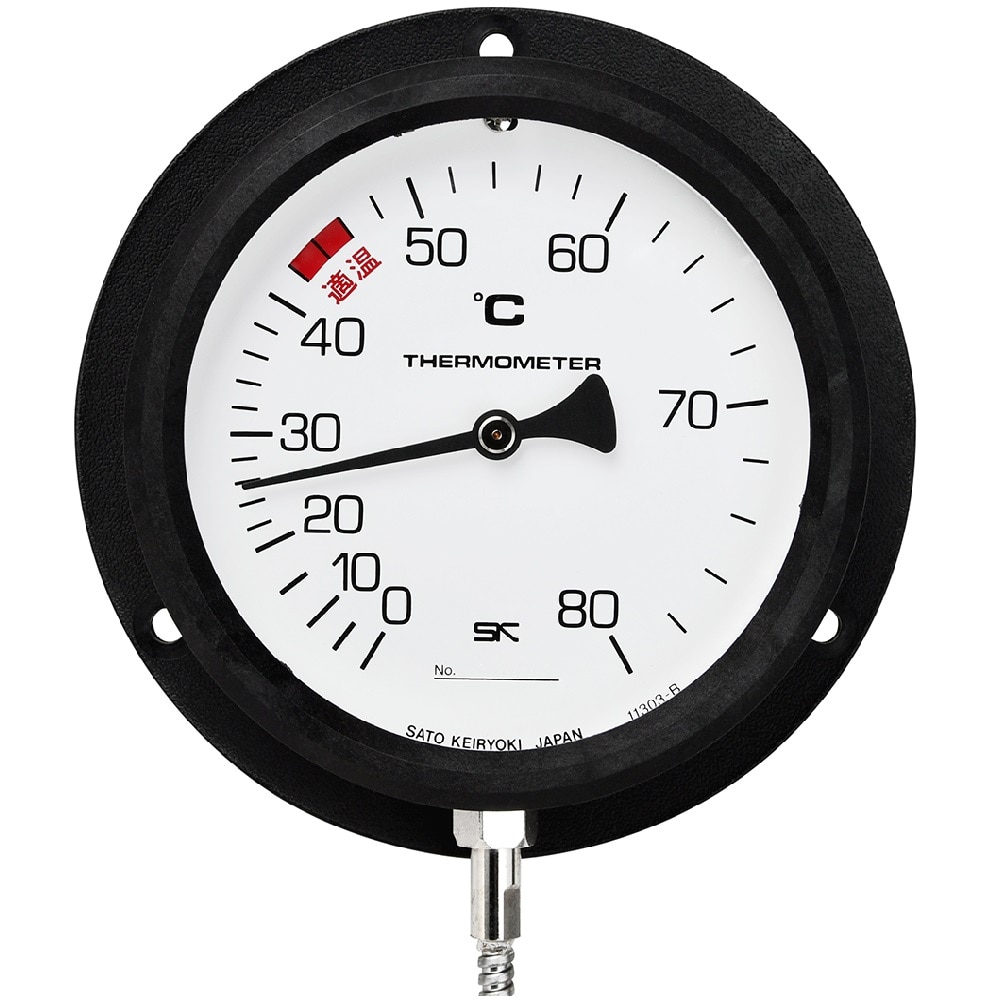 佐藤計量器製作所 壁掛け式隔測温度計 0~80℃ VB-100P 1台(ご注文単位1台)【直送品】