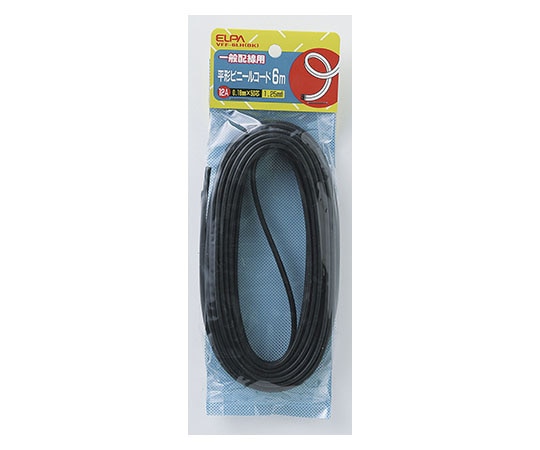 ELPA 1.25コード6m ブラック VFF-6LH(BK) 1個(ご注文単位1個)【直送品】