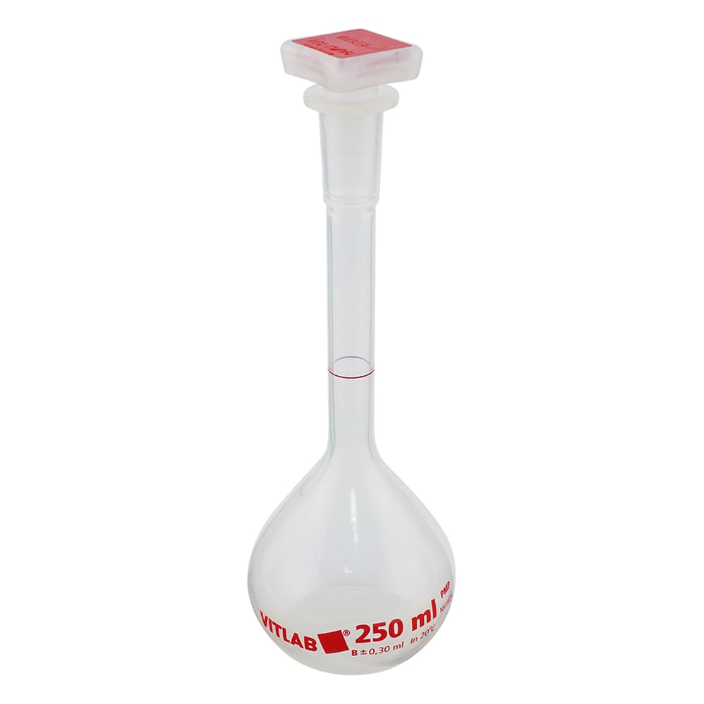 VITLAB EMユーロPMPメスフラスコ(PP栓付き) 250mL 67495 1個(ご注文単位1個)【直送品】