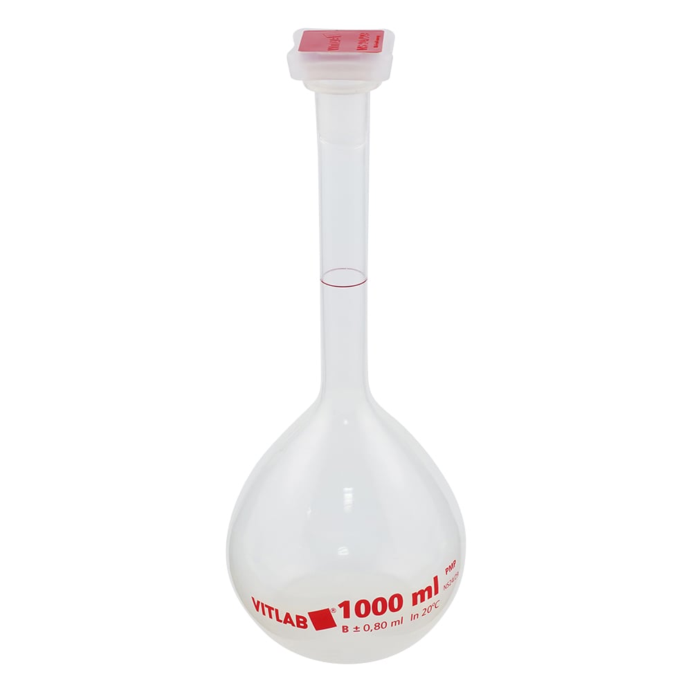 VITLAB EMユーロPMPメスフラスコ(PP栓付き) 1000mL 67695 1個(ご注文単位1個)【直送品】
