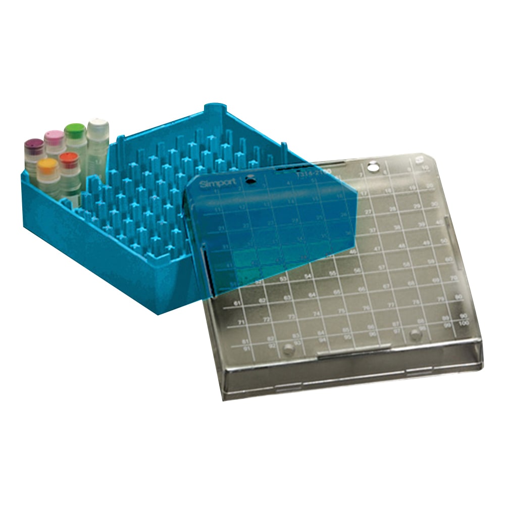 Simport クライオストレージボックス Cryostore(TM) 青 4個入 T314-2100B 1パック(ご注文単位1パック)【直送品】