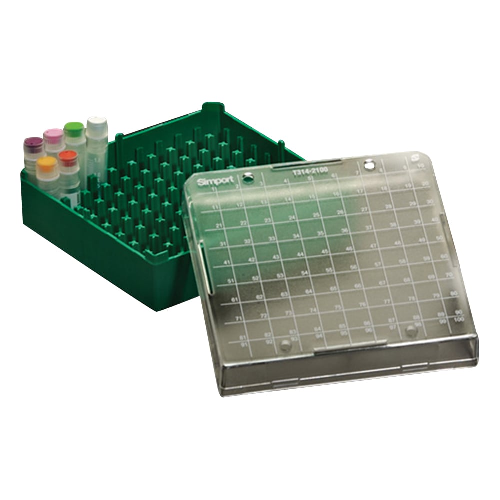 Simport クライオストレージボックス Cryostore(TM) 緑 4個入 T314-2100G 1パック(ご注文単位1パック)【直送品】
