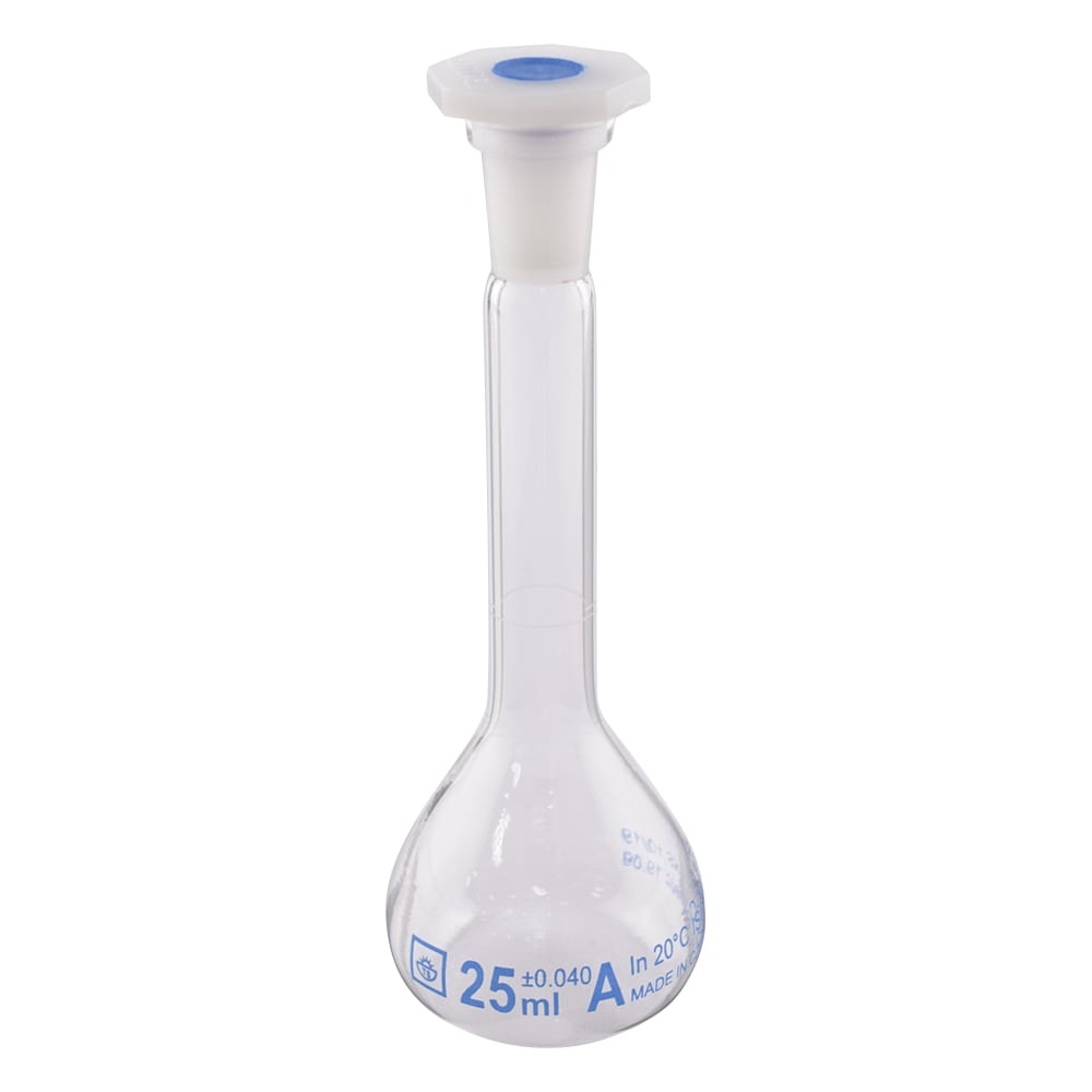 アズワン メスフラスコ樹脂栓付き 25mL 1個(ご注文単位1個)【直送品】