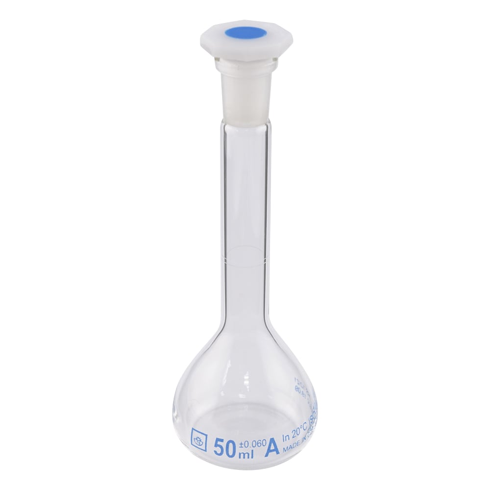 アズワン メスフラスコ樹脂栓付き 50mL 1個(ご注文単位1個)【直送品】