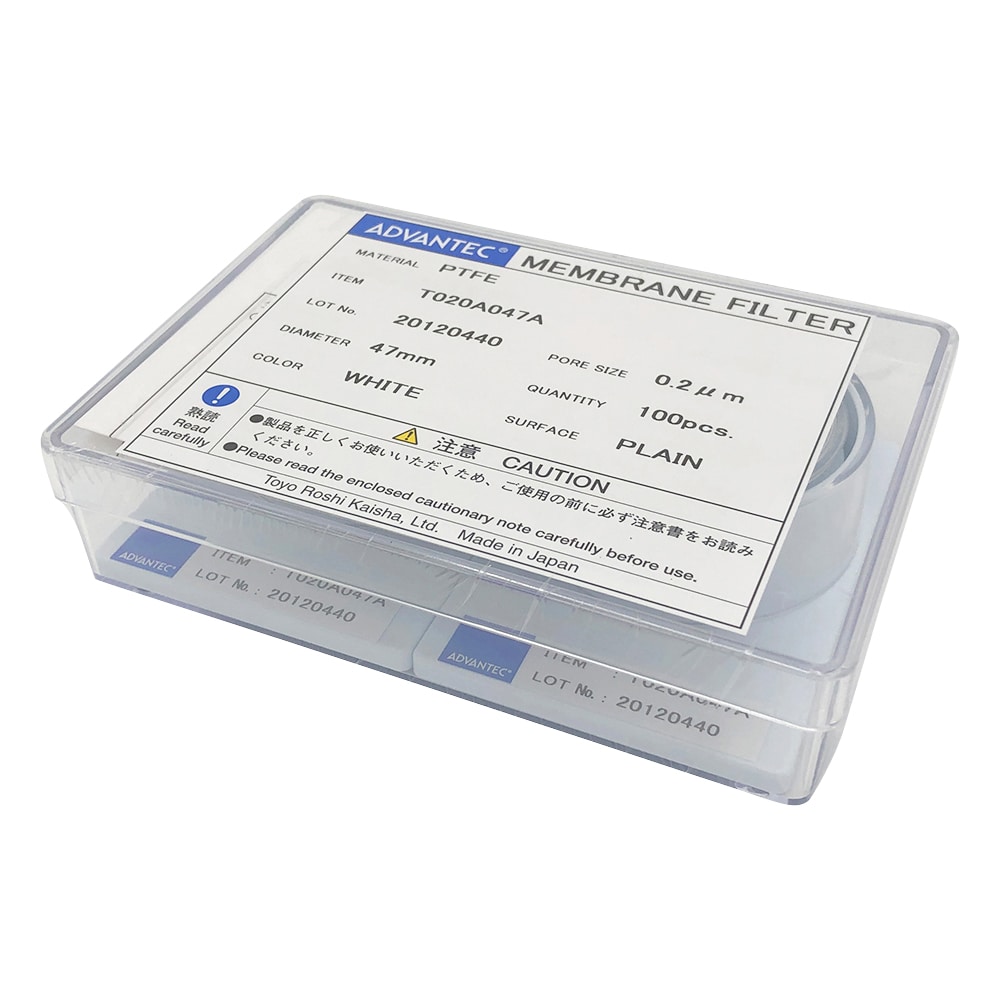 ADVANTEC メンブレンフィルター(PTFEタイプ) 孔径0.2μm 100枚入 12020004 1箱(ご注文単位1箱)【直送品】