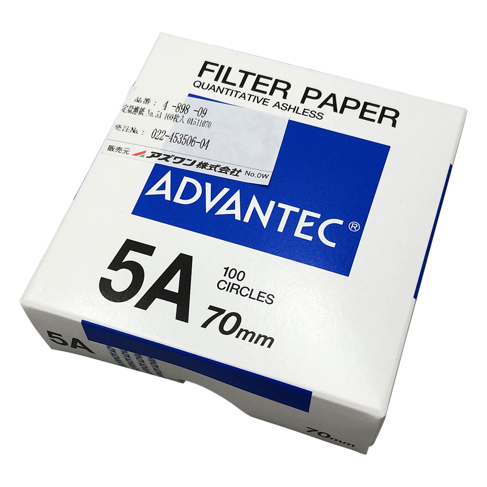 ADVANTEC 定量濾紙 No.5A 100枚入 01511070 1箱(ご注文単位1箱)【直送品】