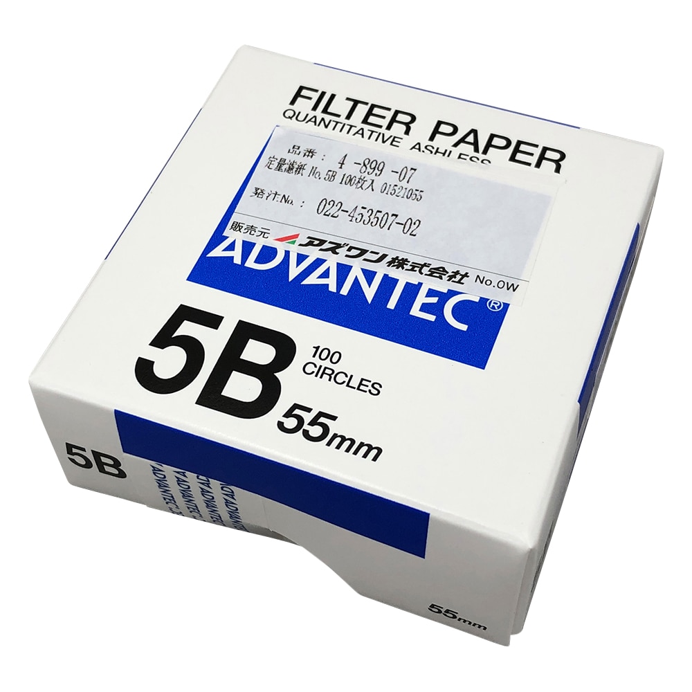 ADVANTEC 定量濾紙 No.5B 100枚入 01521055 1箱(ご注文単位1箱)【直送品】