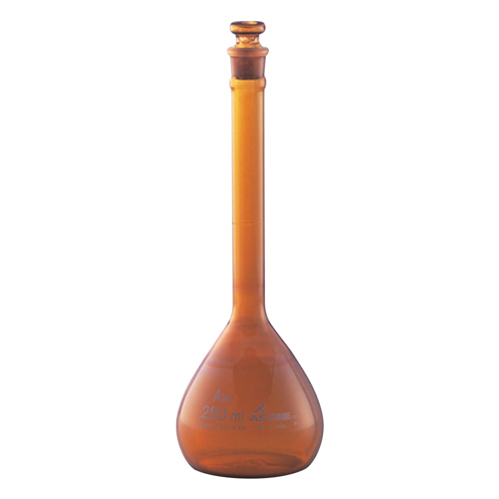 アズワン 高精度メスフラスコ 茶 250mL 1個(ご注文単位1個)【直送品】