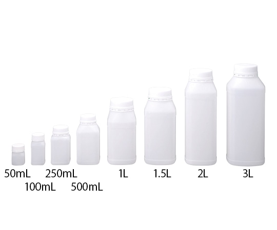 アズワン セキュリティーボトル 角型 250mL 1箱（100本入）　 1箱（ご注文単位1箱）【直送品】
