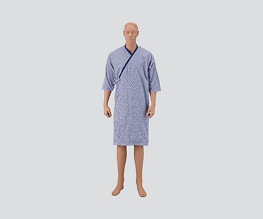 アズワン ガーゼ二重合わせ介護寝巻 (男性用/L) 9500(男性用L) 1枚(ご注文単位1枚)【直送品】