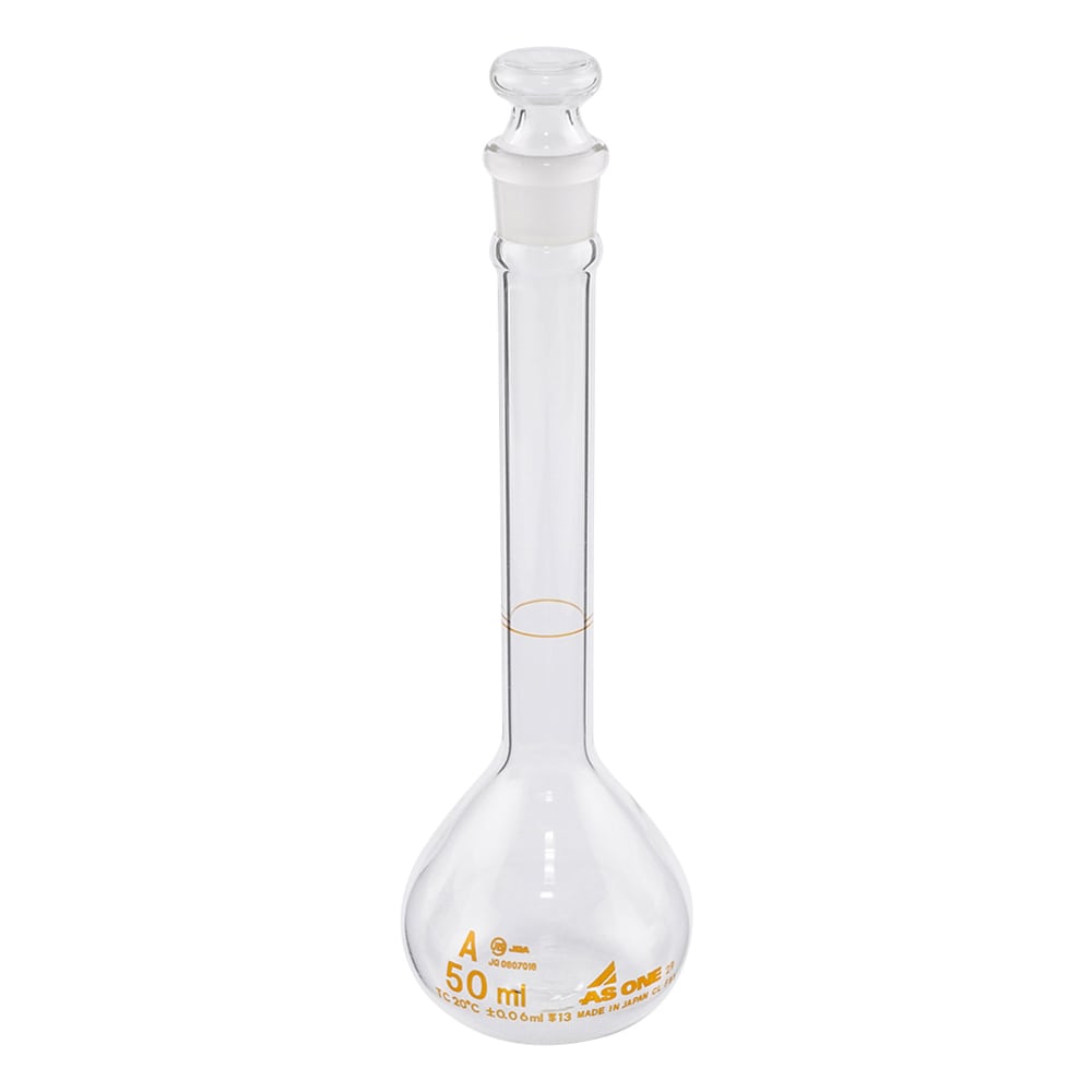 アズワン メスフラスコ 白 50mL 1個(ご注文単位1個)【直送品】